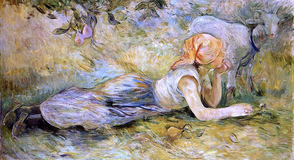  Berthe Morisot Shepherdess Laying Down - Canvas Art Print