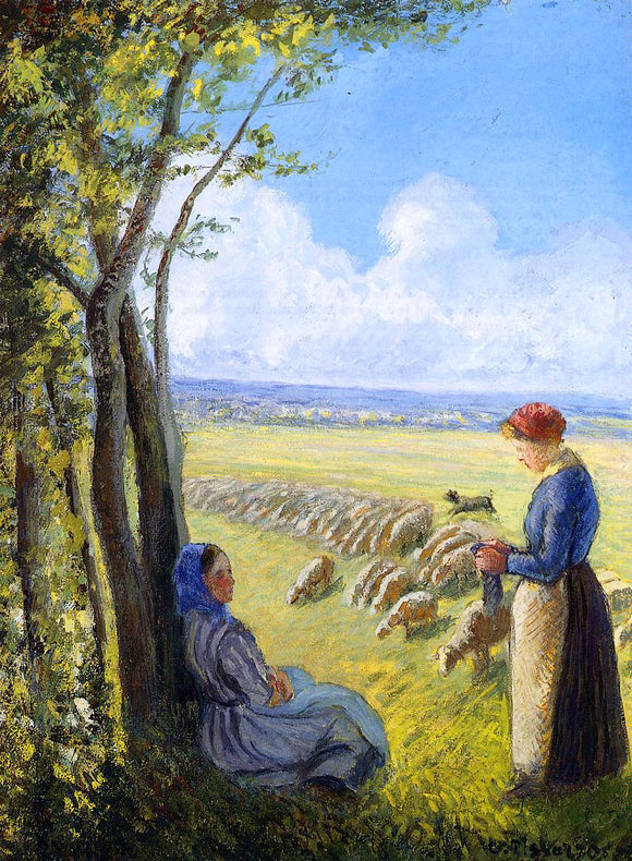  Camille Pissarro Shepherdesses - Canvas Art Print