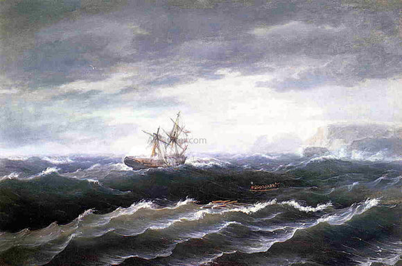 Thomas Birch Ship at Sea (also known as Shipwreck) - Canvas Art Print