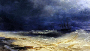  Ivan Constantinovich Aivazovsky Ship in a Stormy Sea off the Coast - Canvas Art Print