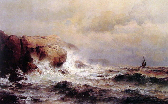  Mauritz F. H. De Haas Ship off a Stormy Coast - Canvas Art Print