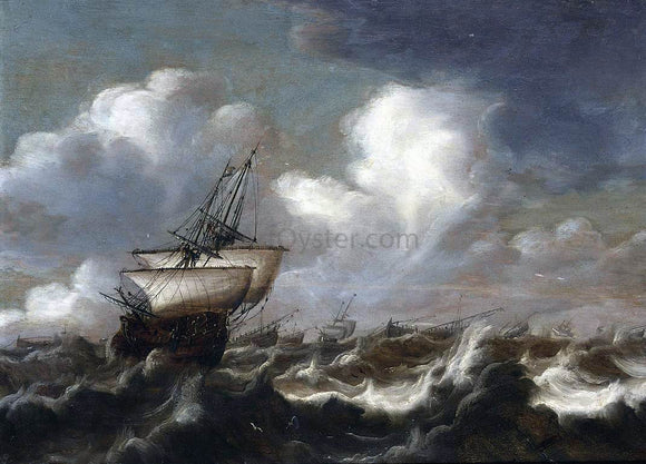  The Elder Bonaventura Peeters Shipping at Sea in a Light Breeze - Canvas Art Print