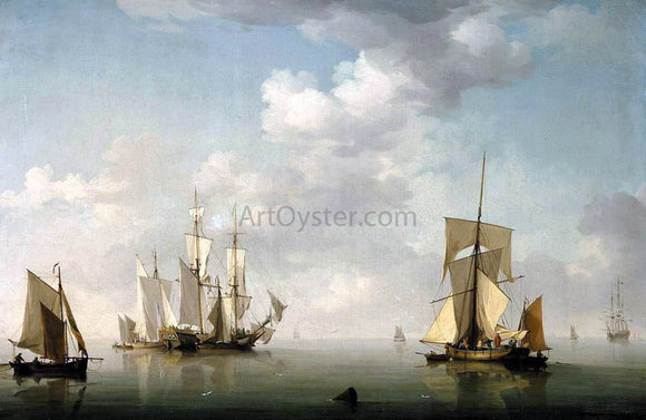  Charles Brooking Shipping in a Calm - Canvas Art Print
