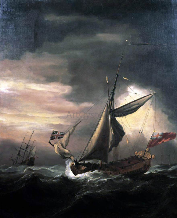  The Younger Willem Van de  Velde Shipping in Heavy Seas - Canvas Art Print
