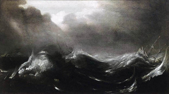  Jan Porcellis Shipping in Stormy Seas - Canvas Art Print