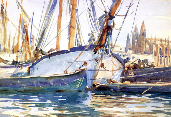  John Singer Sargent A Shipping Scene, Majorca - Canvas Art Print