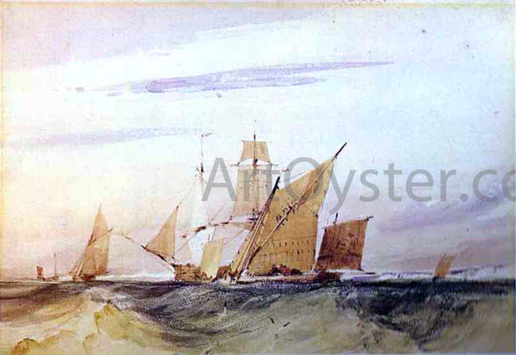  Richard Parkes Bonington Shipping Off the Coast of Kent - Canvas Art Print