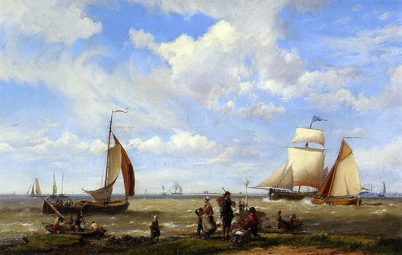  The Elder Hermanus Koekkoek Shipping off the Dutch Coast - Canvas Art Print