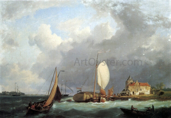  The Elder Hermanus Koekkoek Shipping off the Dutch Coast - Canvas Art Print