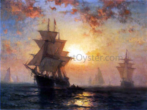  Edward Moran Ships at Night - Canvas Art Print