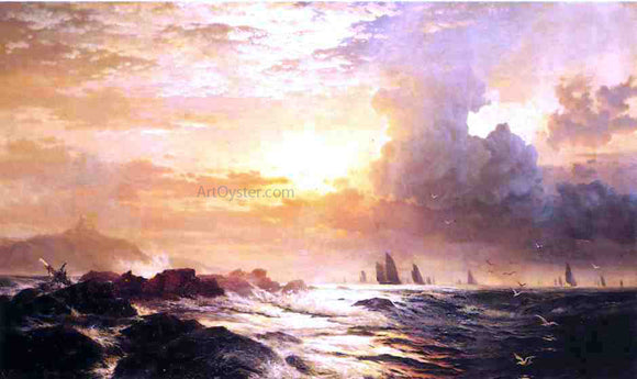  Edward Moran Ships at Sea - Canvas Art Print