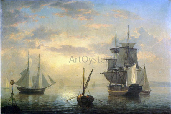  Fitz Hugh Lane Ships in Harbor - Canvas Art Print