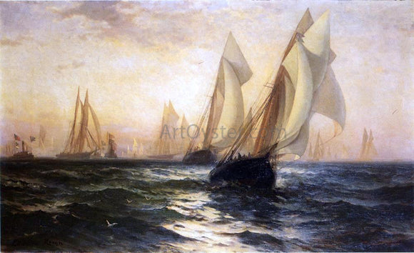  Edward Moran Ships in Harbor - Canvas Art Print