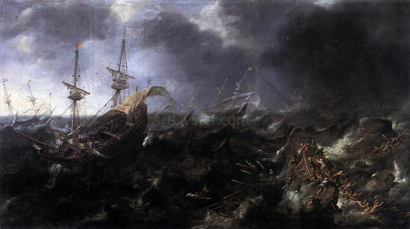  Andries Van Eertvelt Ships in Peril - Canvas Art Print