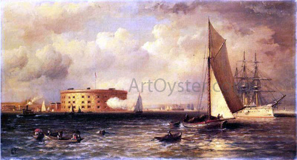  Granville Perkins Ships Near the Battery - Canvas Art Print