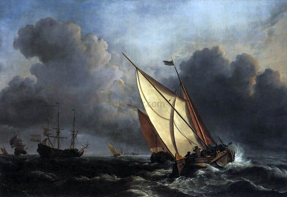  The Younger Willem Van de  Velde Ships on a Stormy Sea - Canvas Art Print