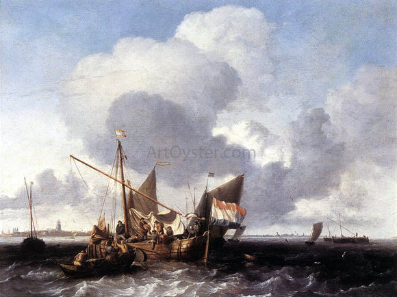  Ludolf Backhuysen Ships on the Zuiderzee Before the Fort of Naarden - Canvas Art Print