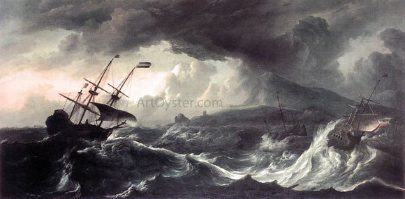  Ludolf Backhuysen Ships Running Aground in a Storm - Canvas Art Print