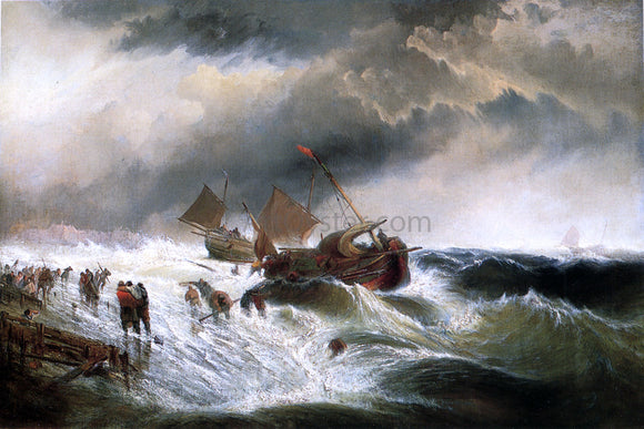  Edward Moran A Shipwreck - Canvas Art Print