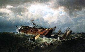  William Bradford Shipwreck off Nantucket (also known as Wreck off Nantucket, after a Storm) - Canvas Art Print