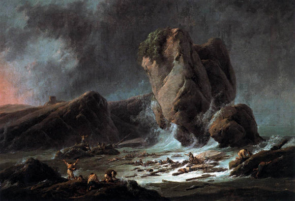  Jean-Baptiste Pillement Shipwrecked Sailors Coming Ashore - Canvas Art Print