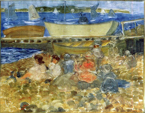  Maurice Prendergast Shipyard: Children Playing - Canvas Art Print