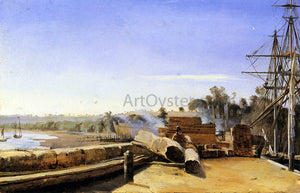  Jean-Baptiste-Camille Corot Shipyard in Honfleur - Canvas Art Print