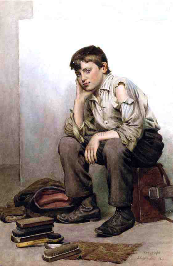  John George Brown Shoe Shine Boy - Canvas Art Print