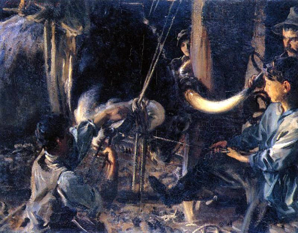  John Singer Sargent Shoeing the Ox - Canvas Art Print
