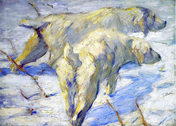  Franz Marc Siberian Sheepdogs (also known as Siberian Dogs in the Snow) - Canvas Art Print
