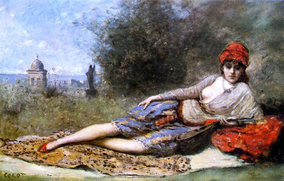  Jean-Baptiste-Camille Corot Sicilian Odalisque - Canvas Art Print