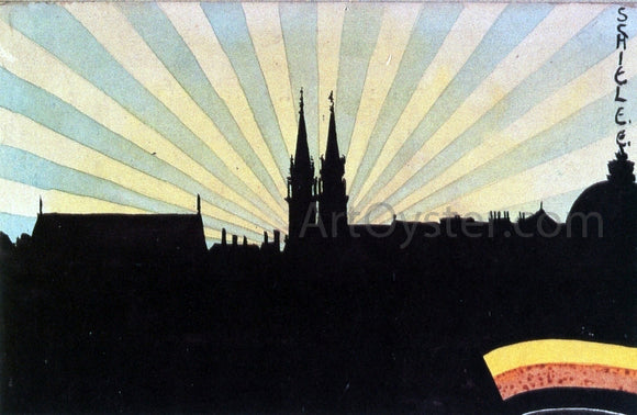  Egon Schiele Silhouette of Klosterneuburg - Canvas Art Print