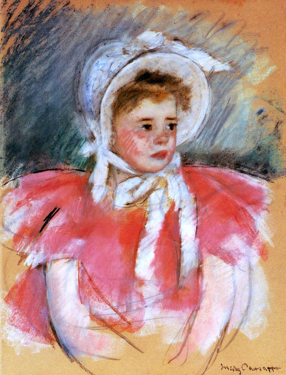  Mary Cassatt Simone in White Bonnet Seated with Clasped Hands (no.1) - Canvas Art Print