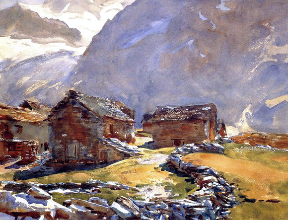  John Singer Sargent Simplon Pass: Chalets - Canvas Art Print