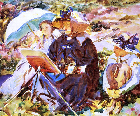  John Singer Sargent Simplon Pass: The Lesson - Canvas Art Print