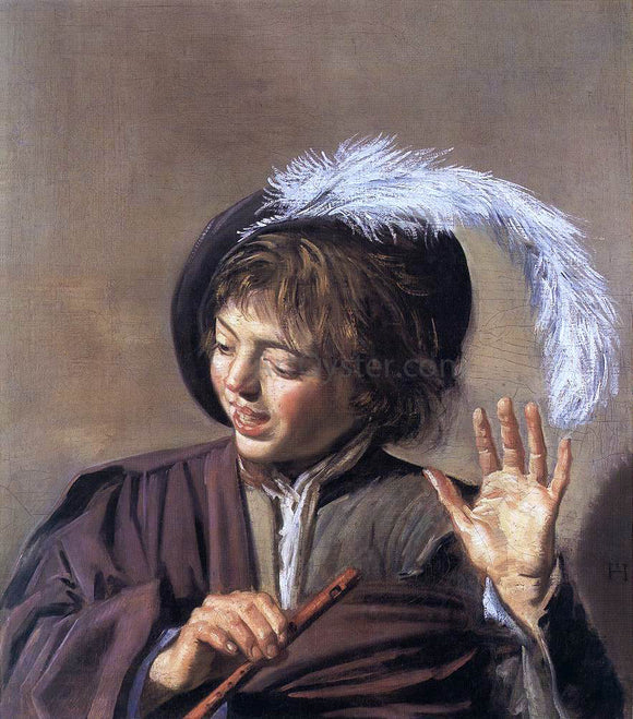 Frans Hals Singing Boy with a Flute - Canvas Art Print