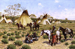  John Hauser A Sioux Encampment, Porcupine - Canvas Art Print