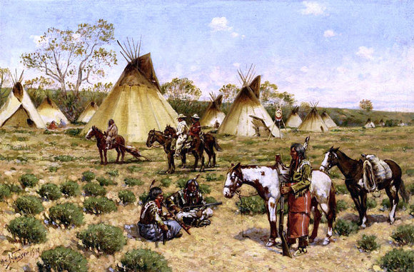  John Hauser A Sioux Encampment, Porcupine - Canvas Art Print