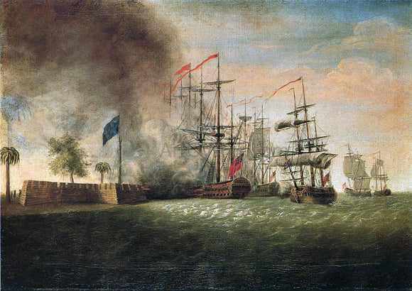  James Peale Sir Peter Parker's Attack Against Fort Moultrie - Canvas Art Print