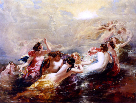  William Edward Frost Sirens And The Night - Canvas Art Print