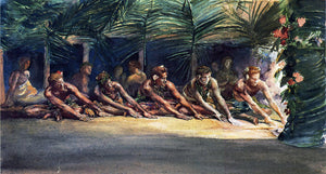  John La Farge Siva Dance at Night (also known as A Samoan Dance) - Canvas Art Print
