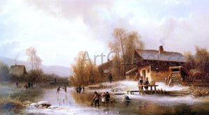  Anton Doll Skaters and Washerwomen in a Frozen Landscape - Canvas Art Print