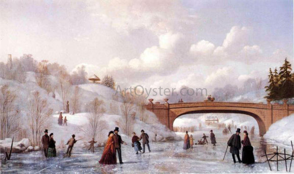  Johann Mongles Culverhouse Skating in Central Park - Canvas Art Print