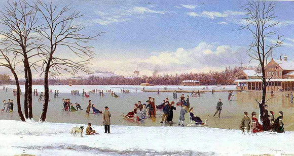  Conrad Wise Chapman Skating in the Bois de Boulogne - Canvas Art Print