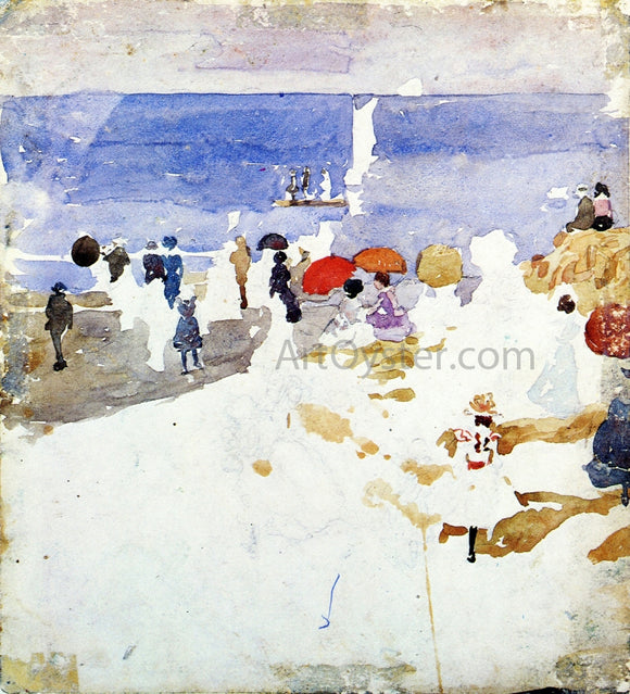  Maurice Prendergast Sketch - Figures on Beach (also known as Early Beach) - Canvas Art Print