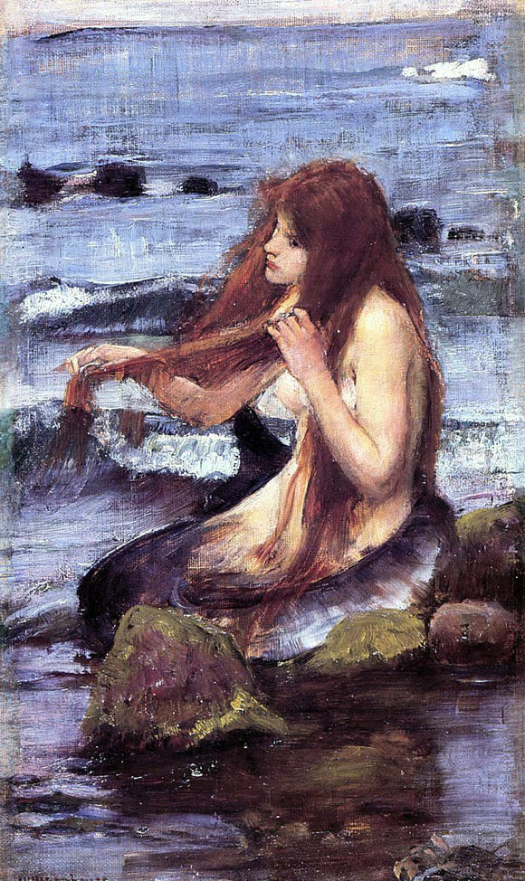  John William Waterhouse A Sketch for 'A Mermaid' - Canvas Art Print