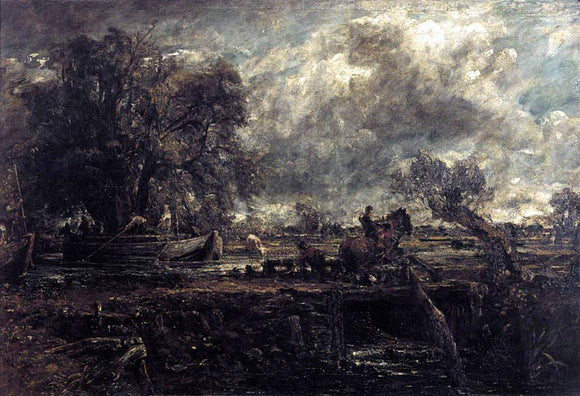  John Constable Sketch for The Leaping Horse - Canvas Art Print