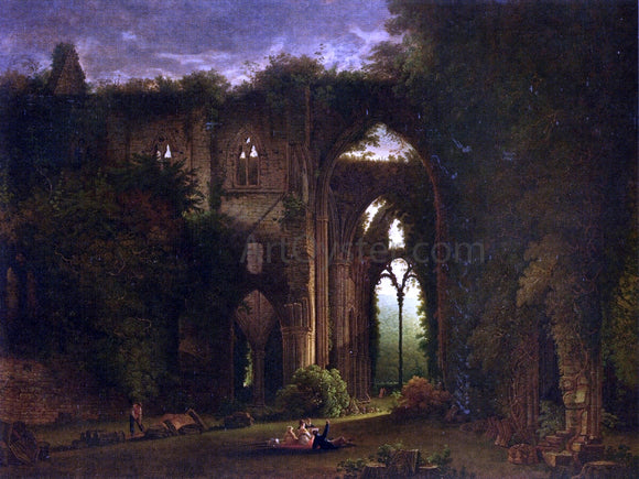  Samuel Colman Sketching the Ruins of Tintern Abbey - Canvas Art Print