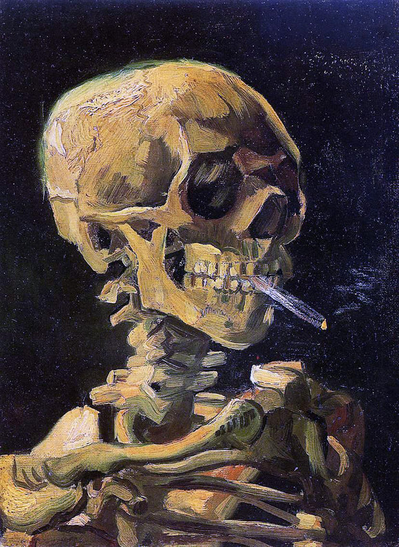  Vincent Van Gogh A Skull with Burning Cigarette - Canvas Art Print