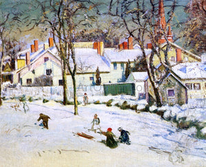  Theodore Wendel Sledding, Ipswich, Massachusetts - Canvas Art Print